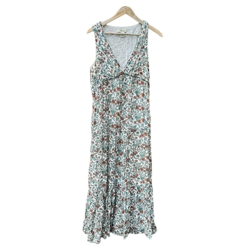 Rachel Zoe women's maxi dress brown and blue floral dress